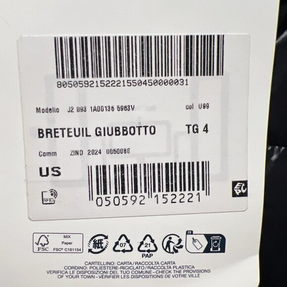 MONCLER Breteuil Giubbotto Cropped Black Puffer Down Jacket Wms Size 4/ L $1690+ - Picture 8 of 14